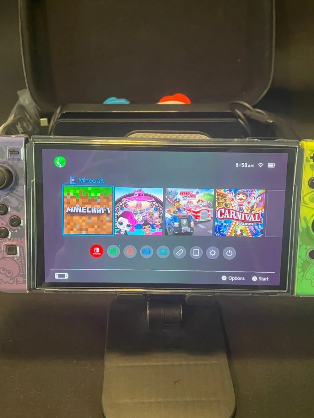 Nintendo Switch OLED With Travel Case Controller And Accessories